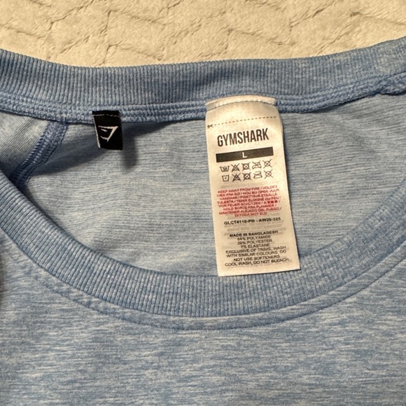 NWOT Gymshark Light Blue Athletic Crop Top - Picture 4 of 5